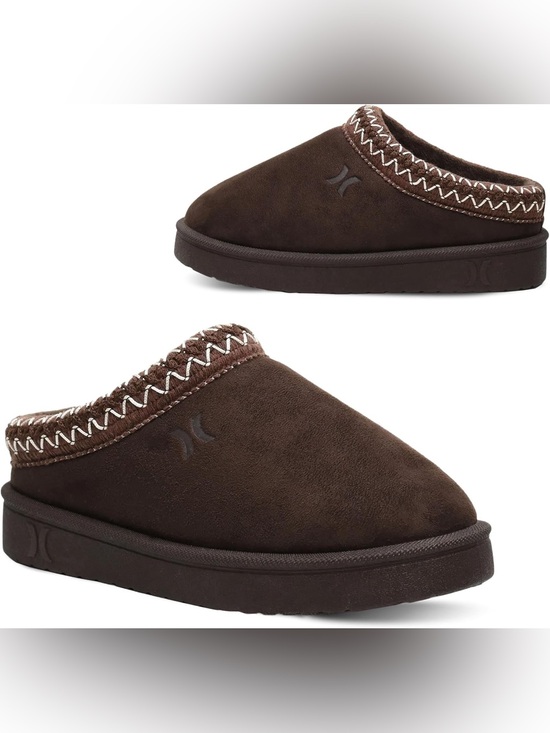 Hurley Other - NWT Hurley Kids Modi Slippers in Chocolate Brown, Size 12C